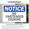 Signmission No Unattended Cooking, 7 in W x Rectangle, Vinyl Decal OS-2PACK-NS-D-57-L-15019 - alternate 6